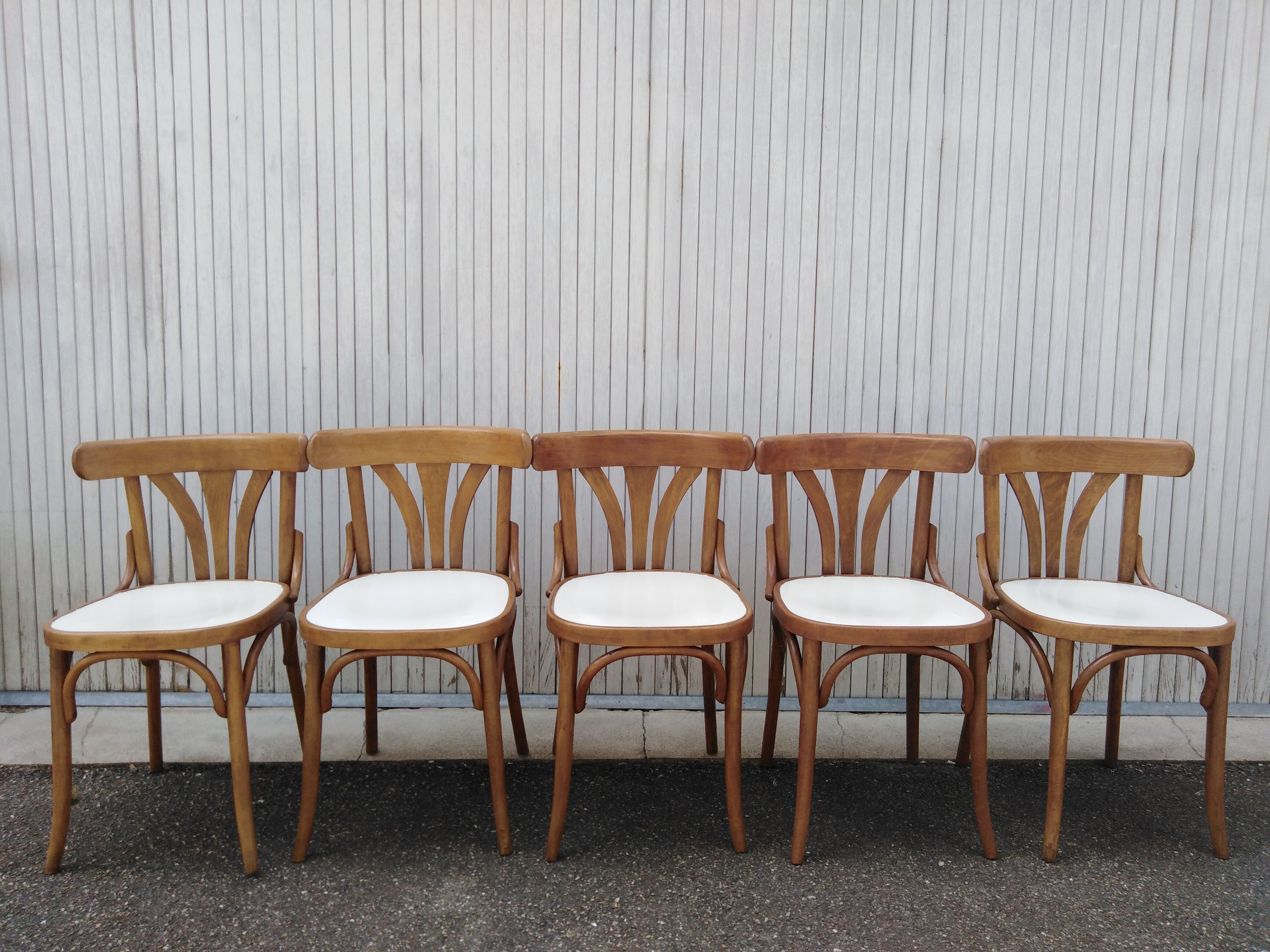 5 vintage bistro chairs