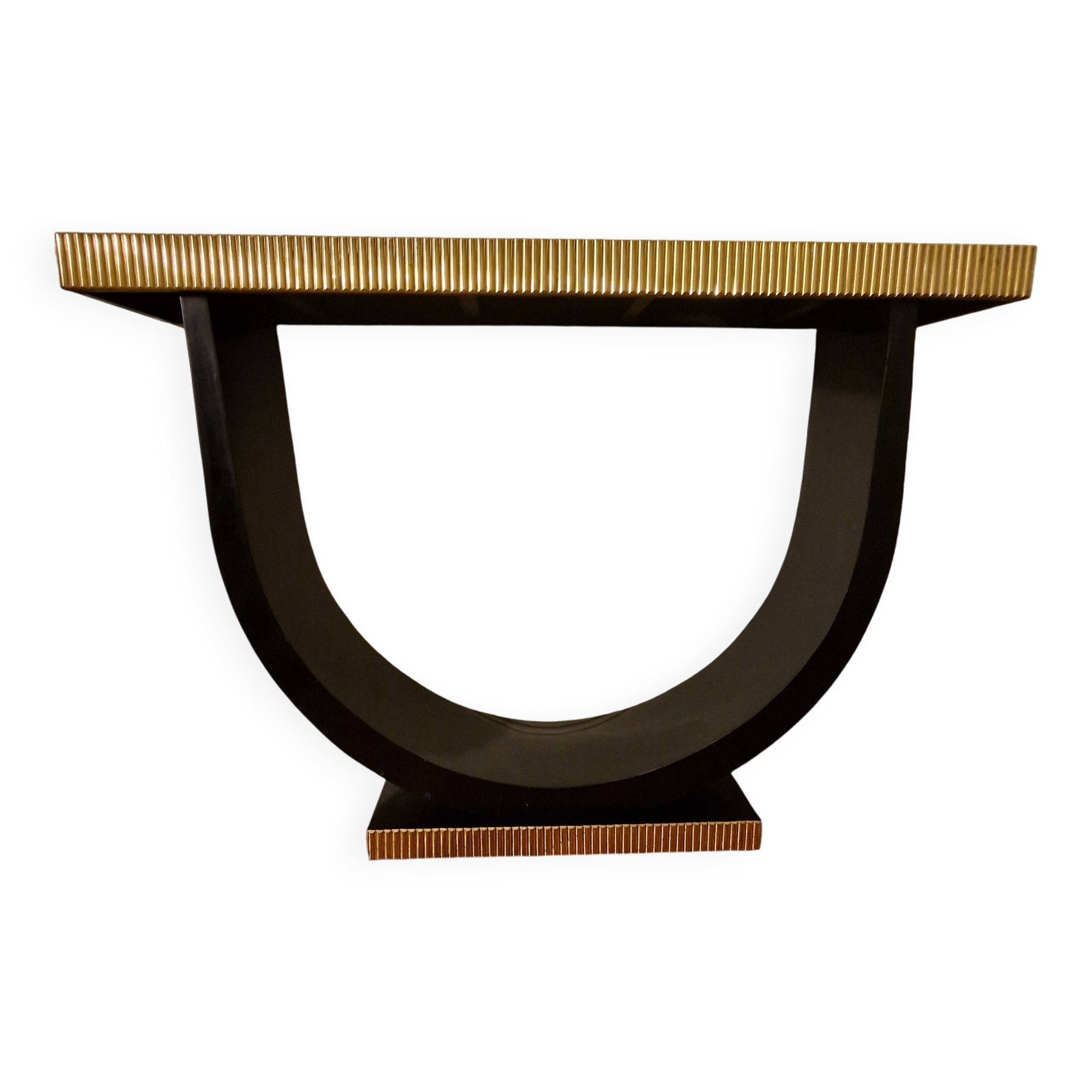 Art Deco console in black lacquered wood