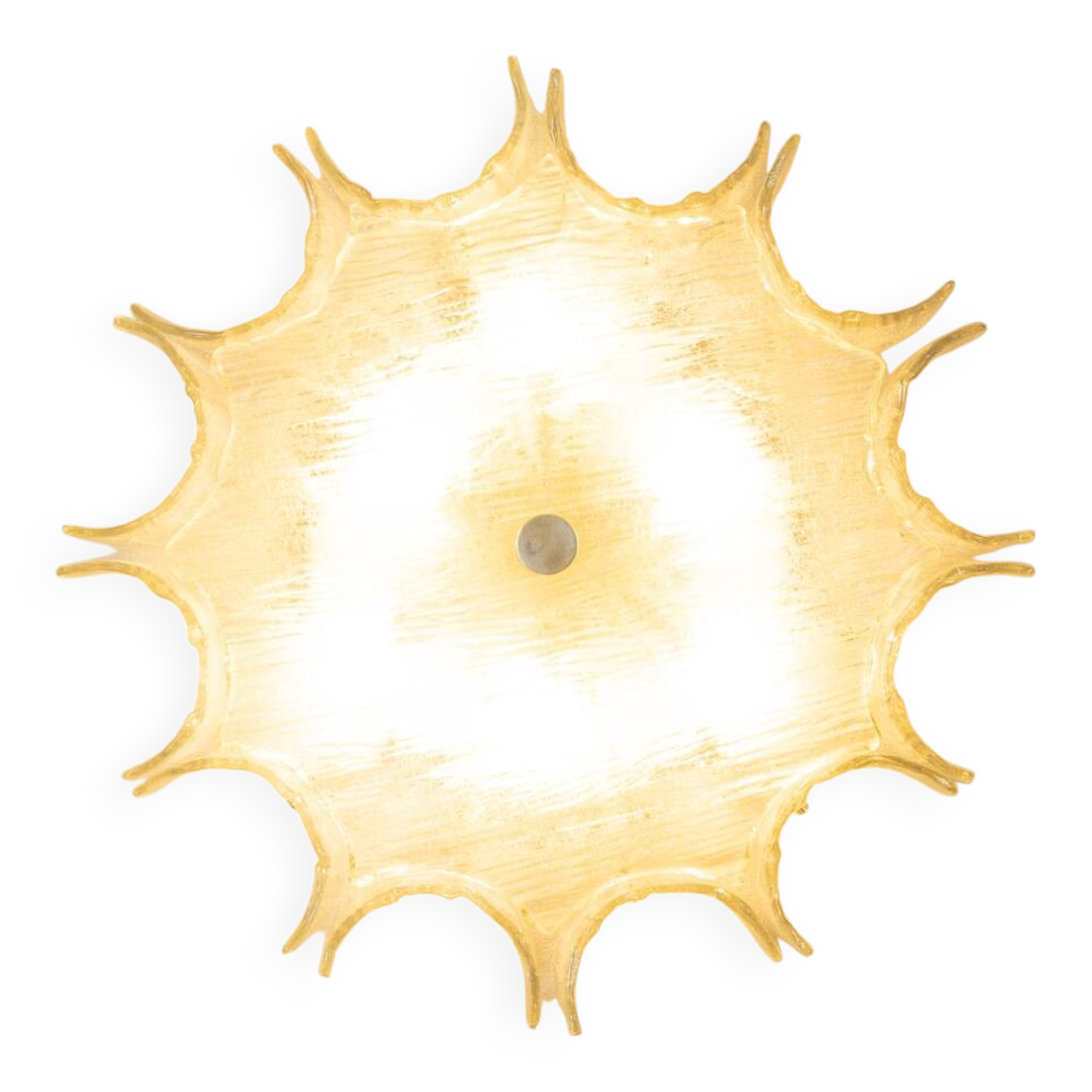 Wall and ceiling lamp Kaiser Leuchten 1970s ice glass