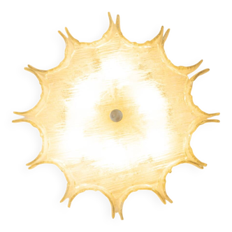 Wall and ceiling lamp Kaiser Leuchten 1970s ice glass