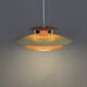 Vintage Danish metal pendant light in orange and yellow – 1970s