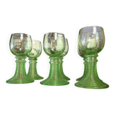 Set of 6 Alsatian crystal stem glasses in ouraline – Röme style