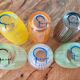Colored glasses for water and wine mid-century modern 50s 60s