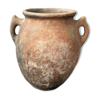 Turkish Old Clay Pottery, Gray Clay Pot, Wabi Sabi Pot, Vase Olive Oil Jur