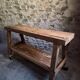 French industrial kitchen island, antique work table in chestnut and oak, circa 1900.