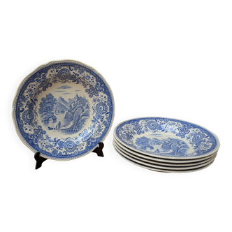 Ensemble de 6 assiettes creuses Villeroy & Boch Burgenland bleu 23cm