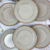 Set of 6 Tulowice stoneware plates