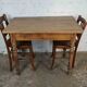 Table bistrot ou bureau vintage en chêne massif
