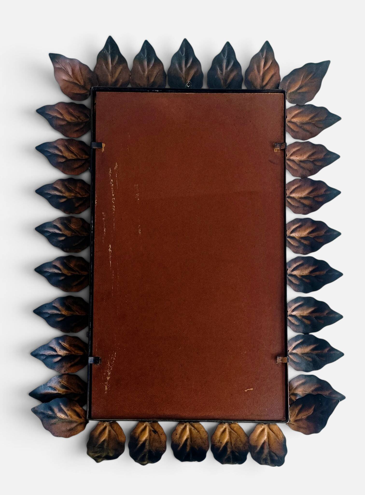Spanish Mid-Century Wrought Iron Mirror with Foliage Frame, Circa 1950s