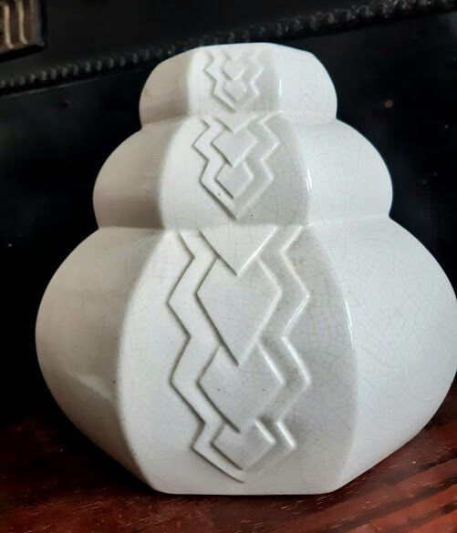 Art Deco cracked ceramic vase