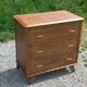 Vintage oak commode with tapered legs from the 1950s.