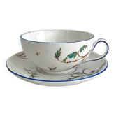Polychrome ironstone cup "Nella" by Jules Veillard, Bordeaux (JVB)