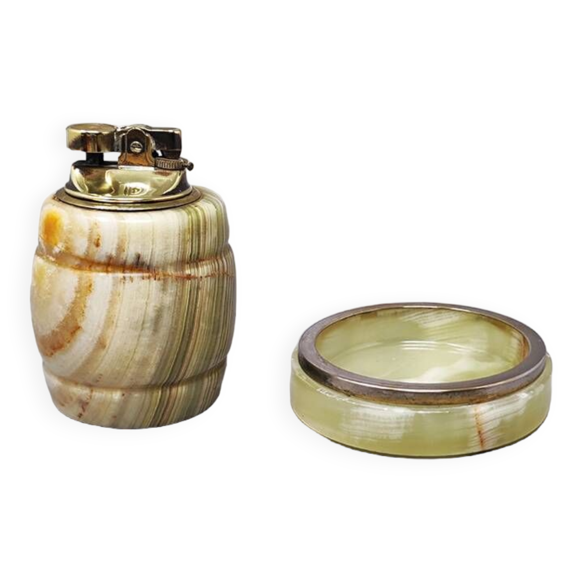 1960s Gorgeous Smoking Set in Onyx. Made in Italy