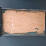 Antique Gustavian-style table painted in dark green with a drawer.