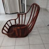 1960s rattan armchair, low to the ground
