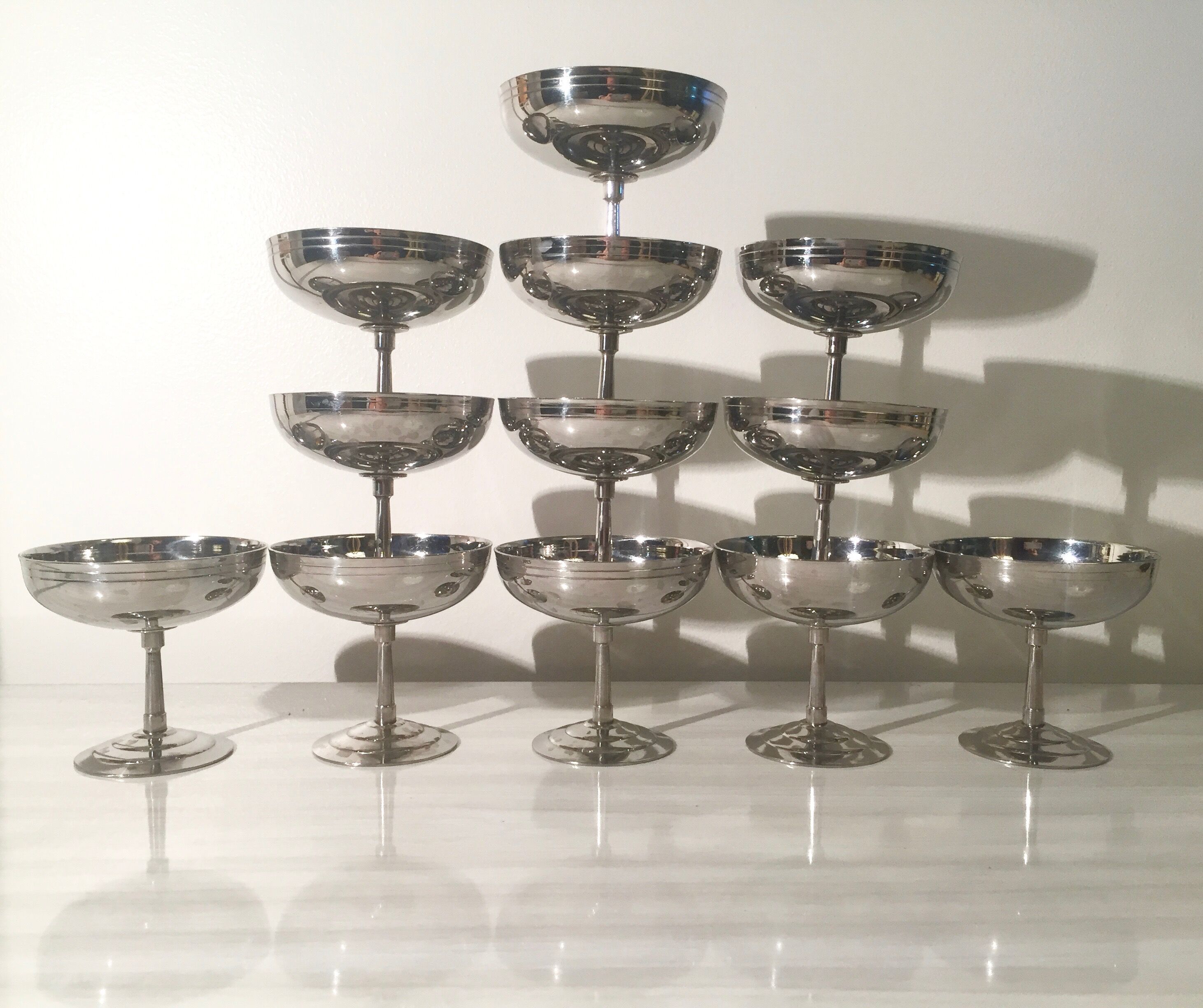 12 Letang Remy solid stainless steel ice cream cups