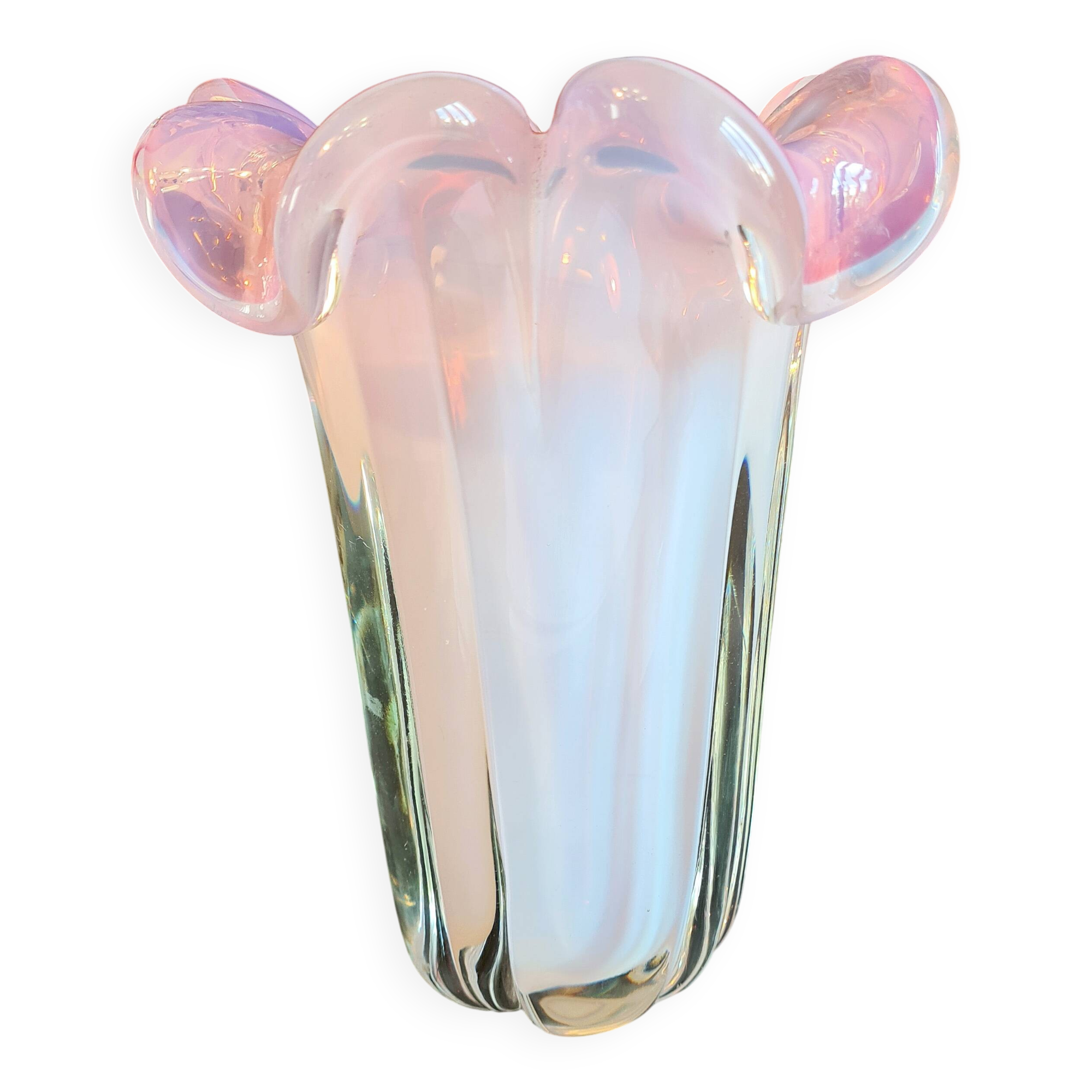 “Fleur Opaline” vase in glass