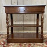 Console d'entrée en acajou Napoléon III et marbre de carrare