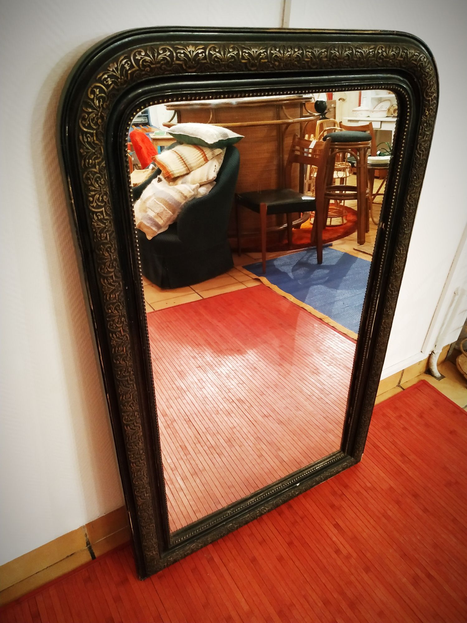Louis Philippe black and gold mirror
