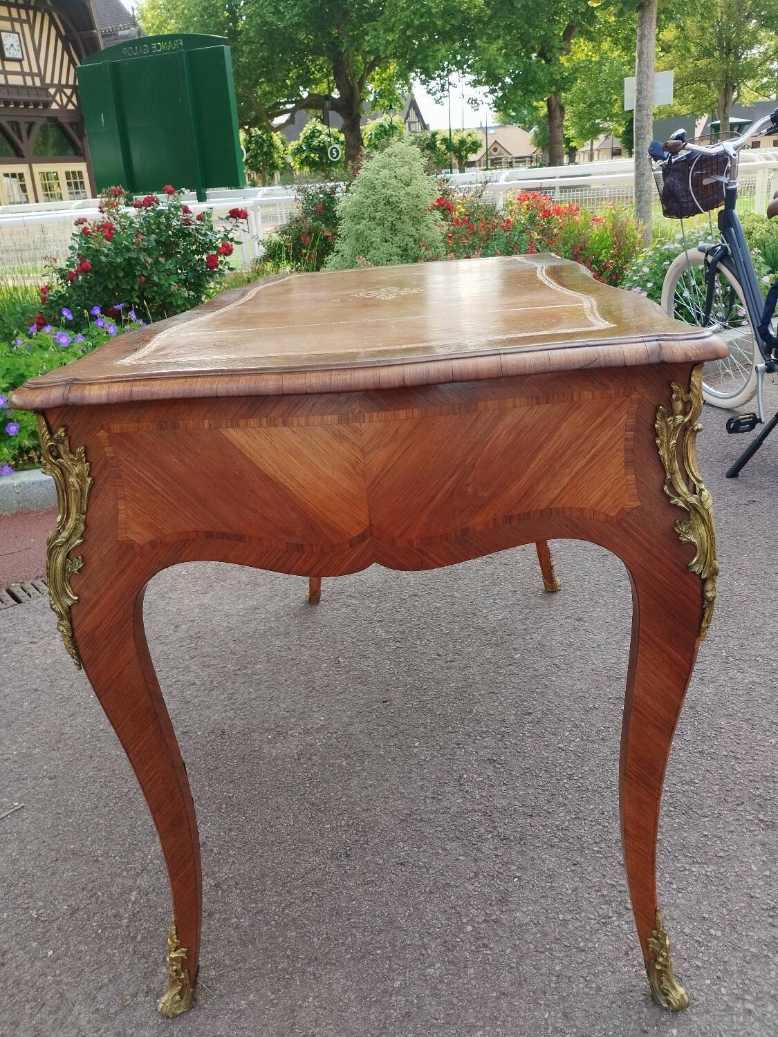 antique Louis XV style marquetry desk