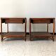2 vintage rattan bedside tables 70's