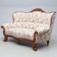 Sofa néo-rococo en acajou — Tissu d'ameublement — Élégance de style salon — 18ème