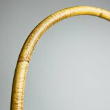 Vintage round service trolley in bamboo and rattan, 1960s