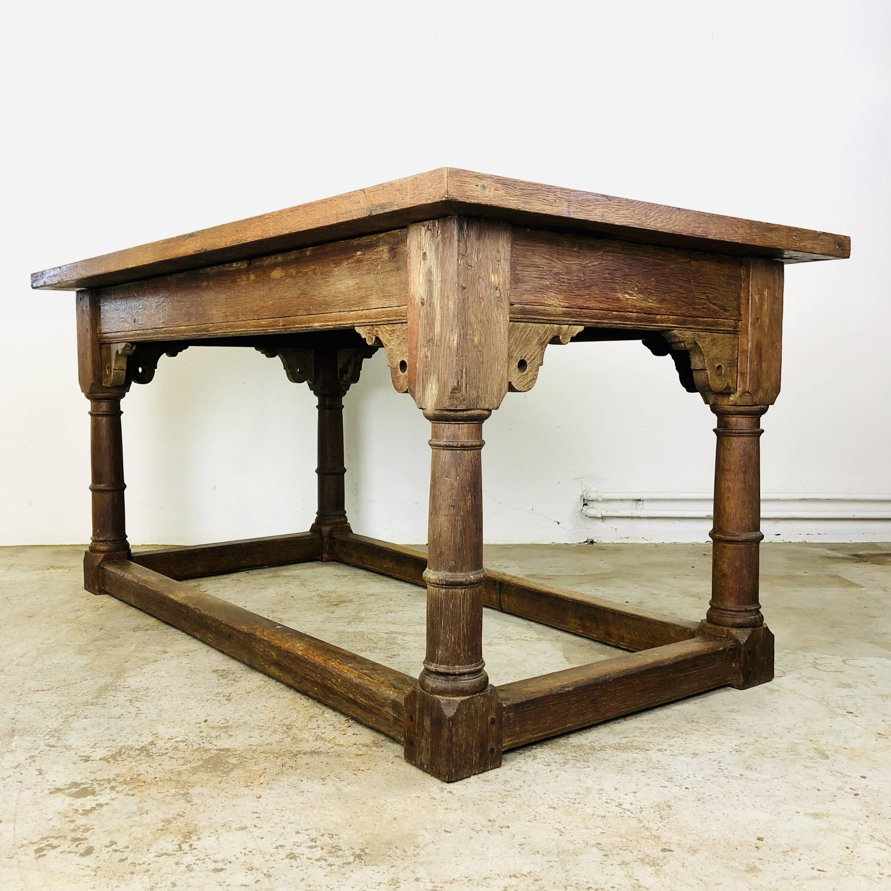 17th century oak bakers table