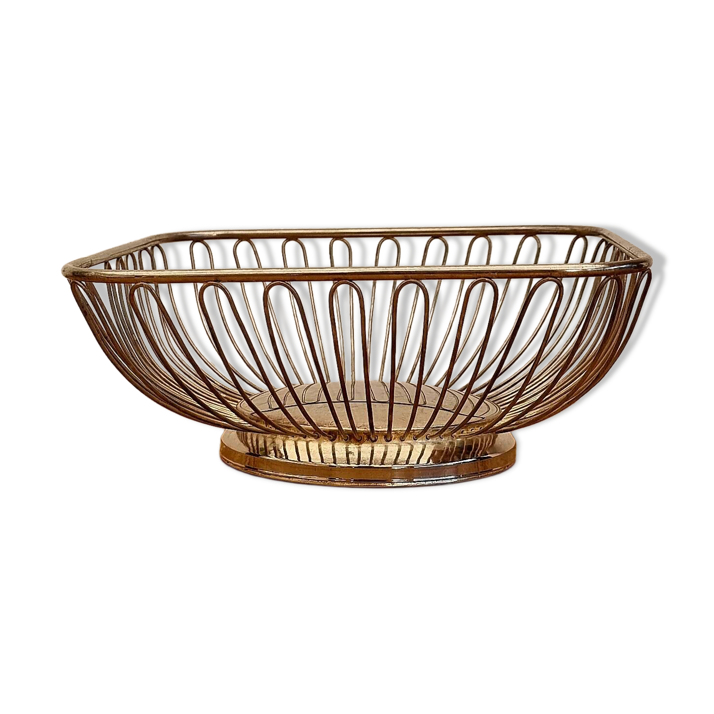 Vintage silver metal basket