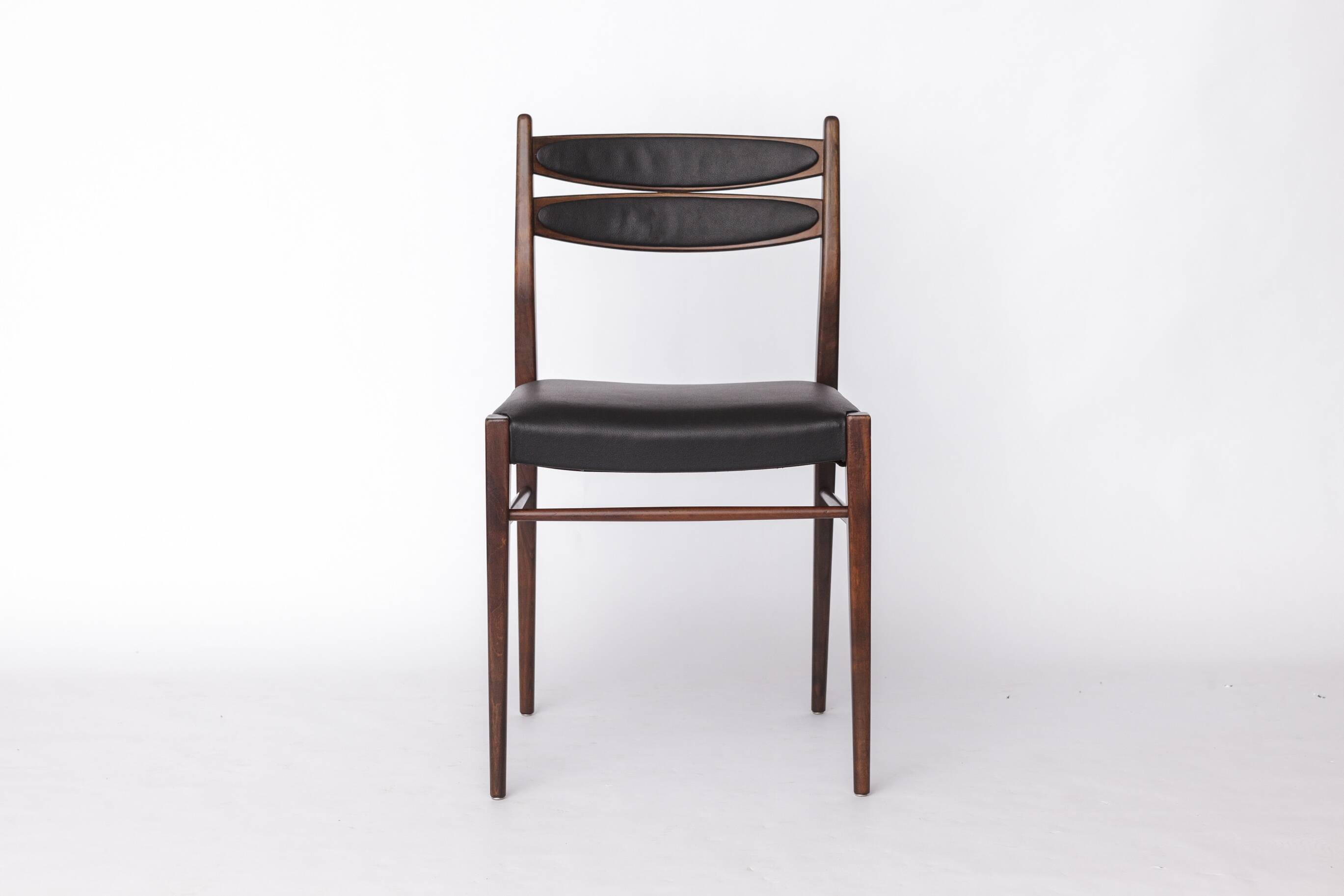 Set of 4 Vintage Teak Dining Chairs, 1960s German Mid-Century Modern, Black