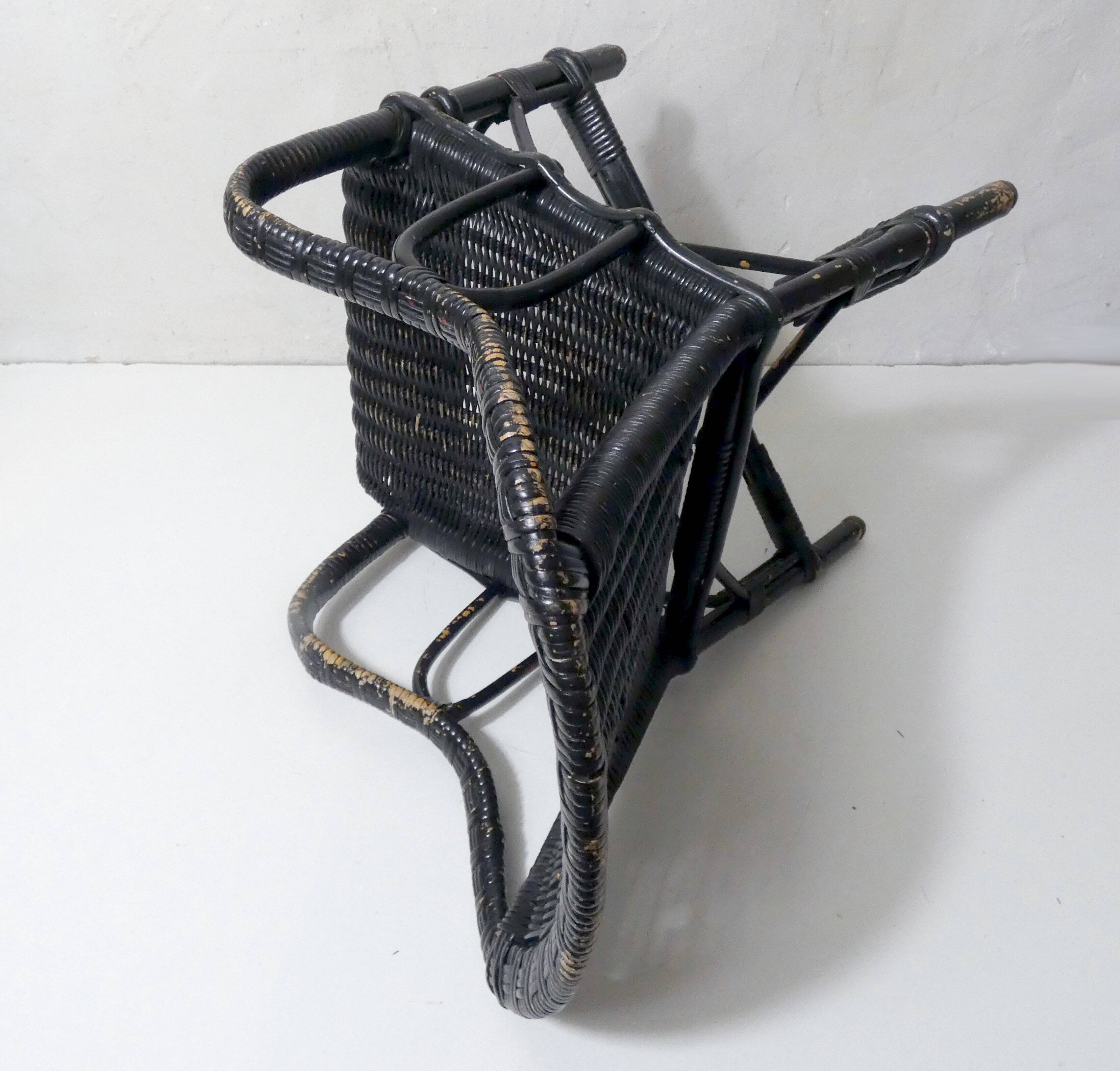 Vintage children's size rattan armchair
