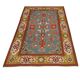 Tapis Kilim anatolien ancien, tapis tissé plat à motifs floraux turquoise, 133 x 200 cm