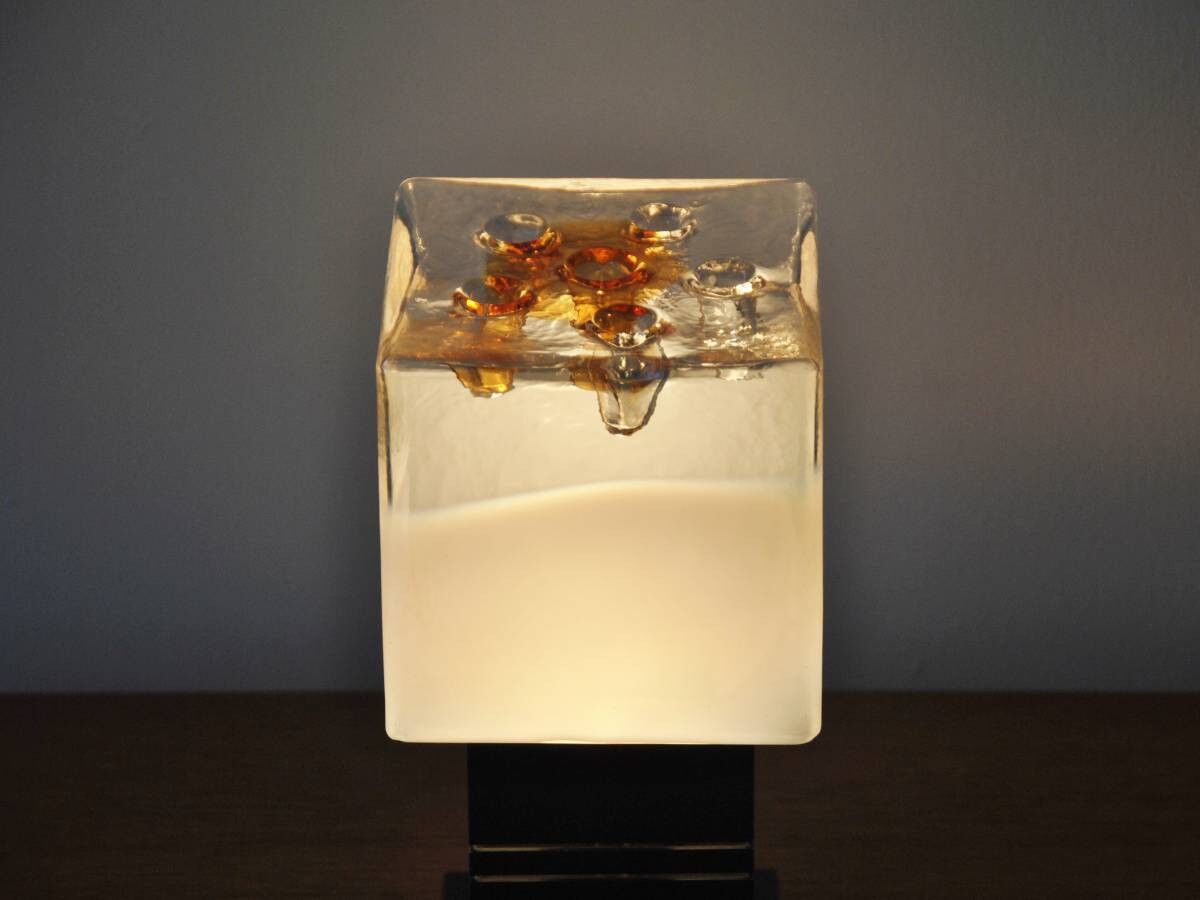 Vintage Italian glass table lamp