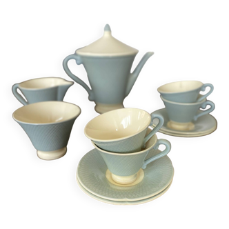 Tea service, Salins earthenware, 7 pieces