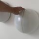 Pair of metal and opal perspex wall lights, Germany 1970