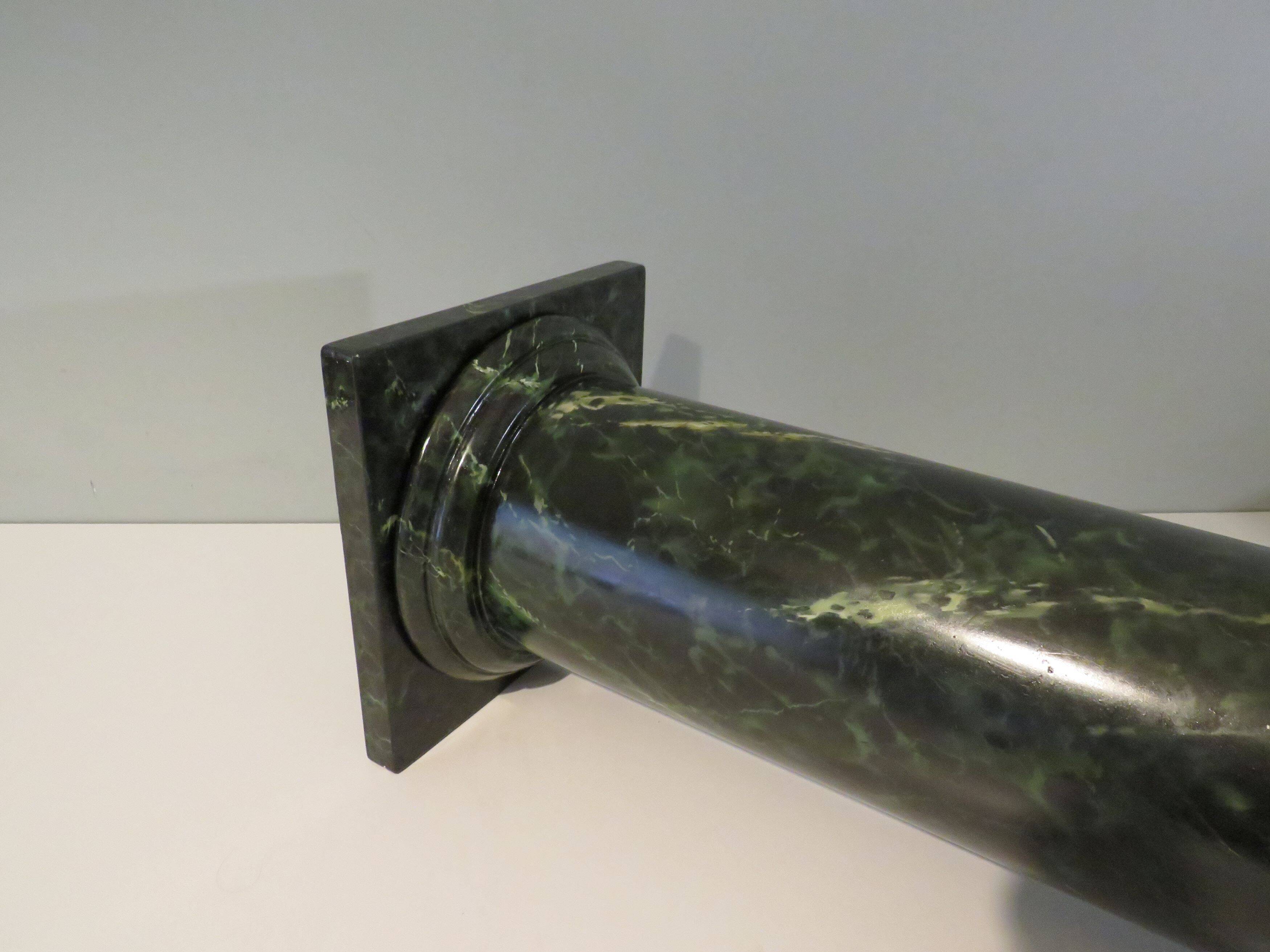 Faux marble column, base, mid-20th century.