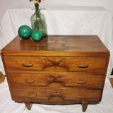 Art Deco chest of drawers in walnut magnifying glass with whiskers