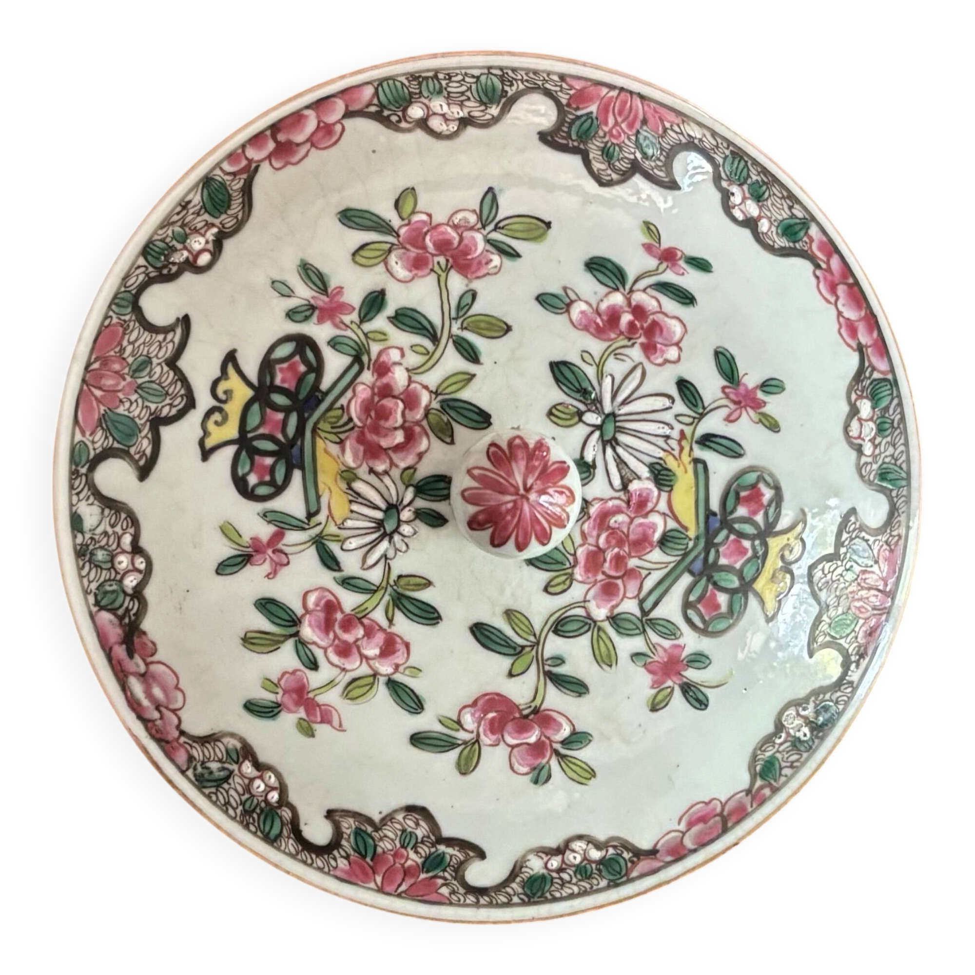 Small covered porcelain pot Compagnie des Indes H 12 cm 18th century