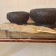 Table low gold tinged metal and imitation tortoiseshell - 70s