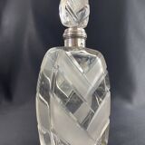 Art Deco design crystal bottle with solid silver Minerva frame
