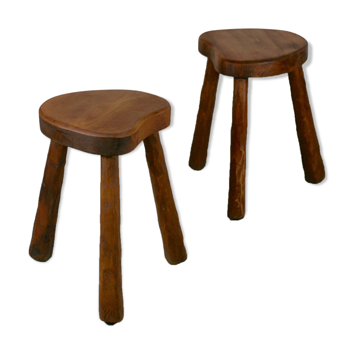 Pair of brutalist stools, France, circa 1960