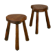 Pair of brutalist stools, France, circa 1960