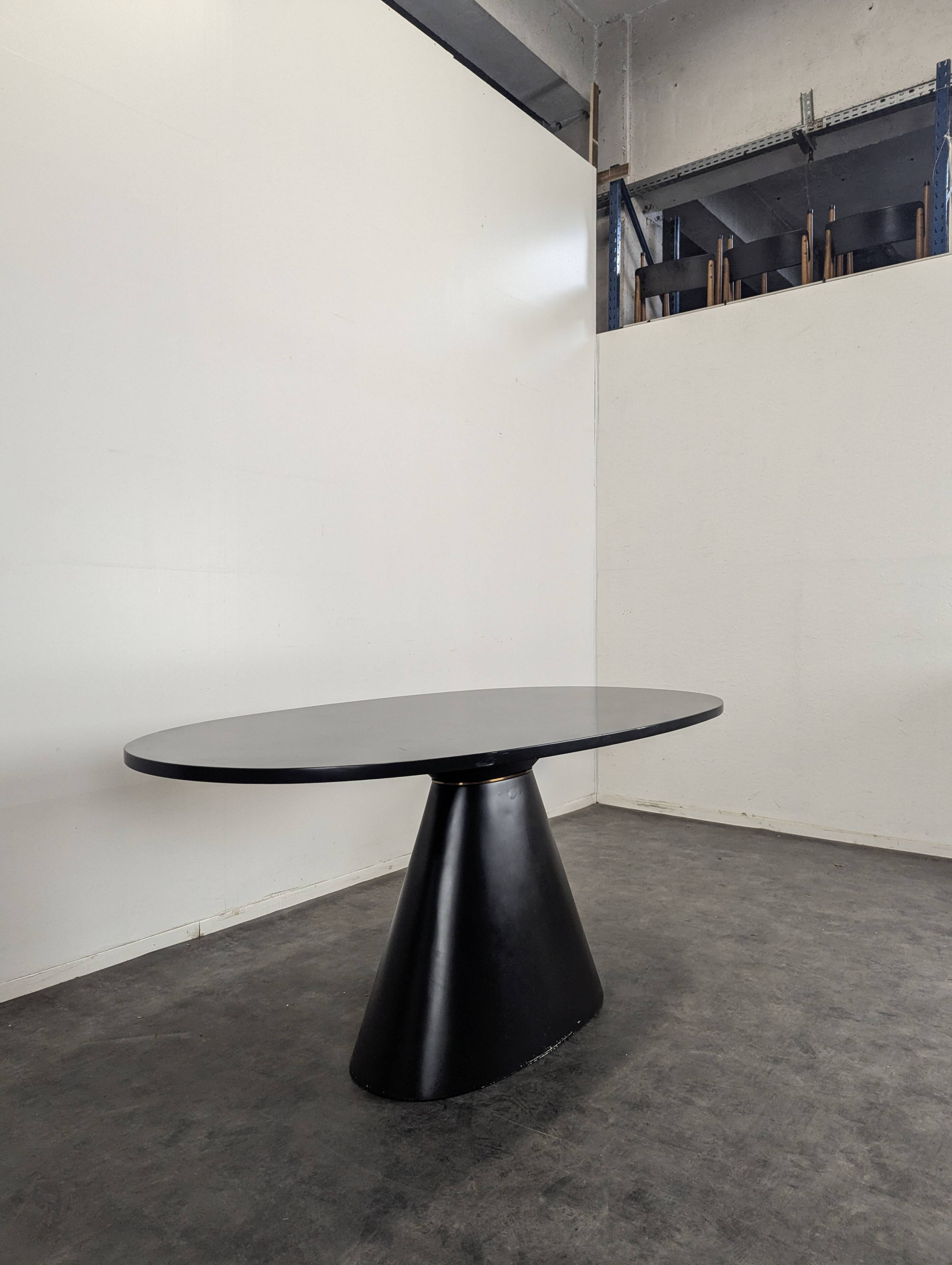 Wood and fiberglass dining table