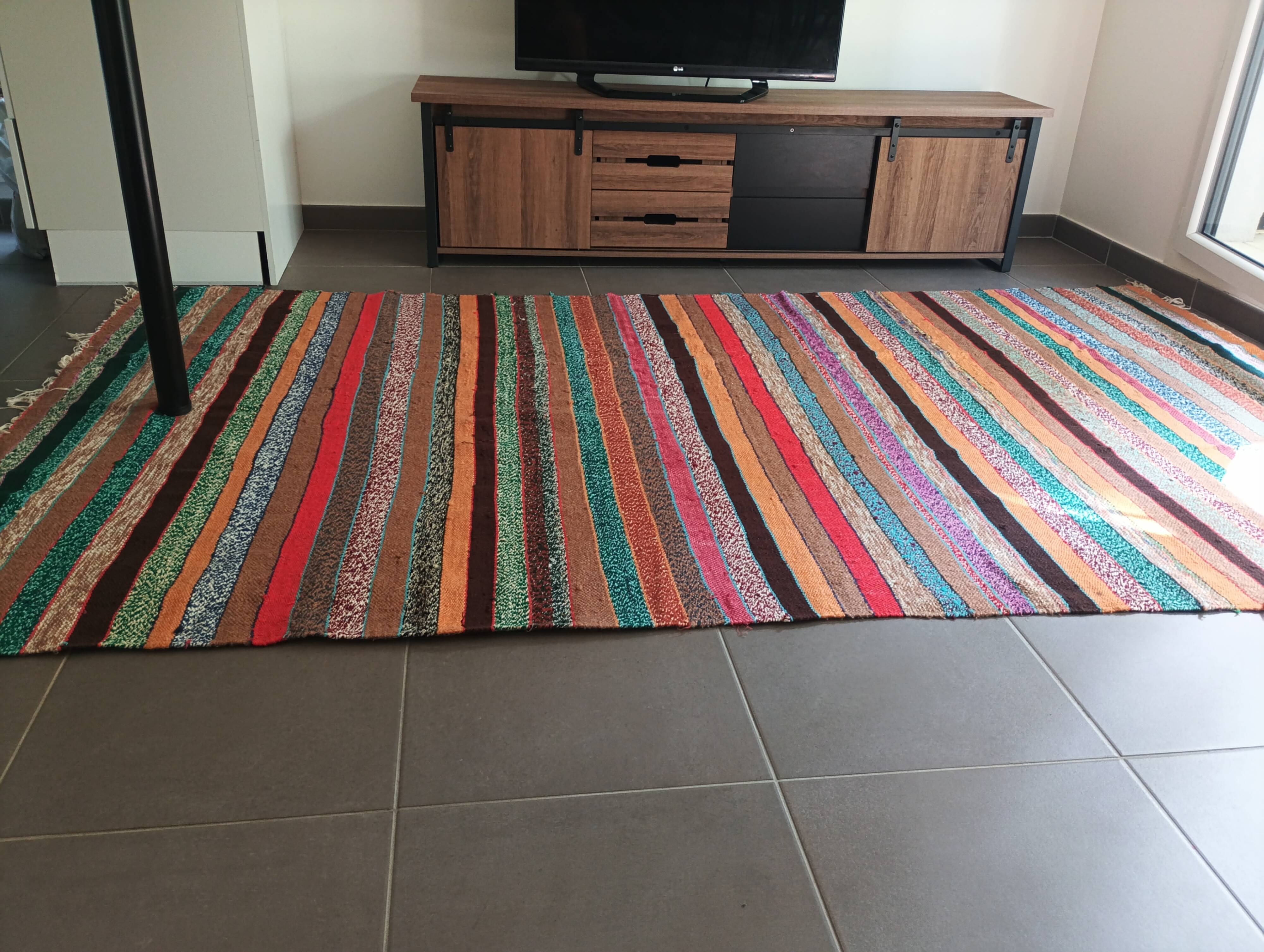Vintage Berber kilim 300 × 170 cm – 100% handwoven wool – Tunisia