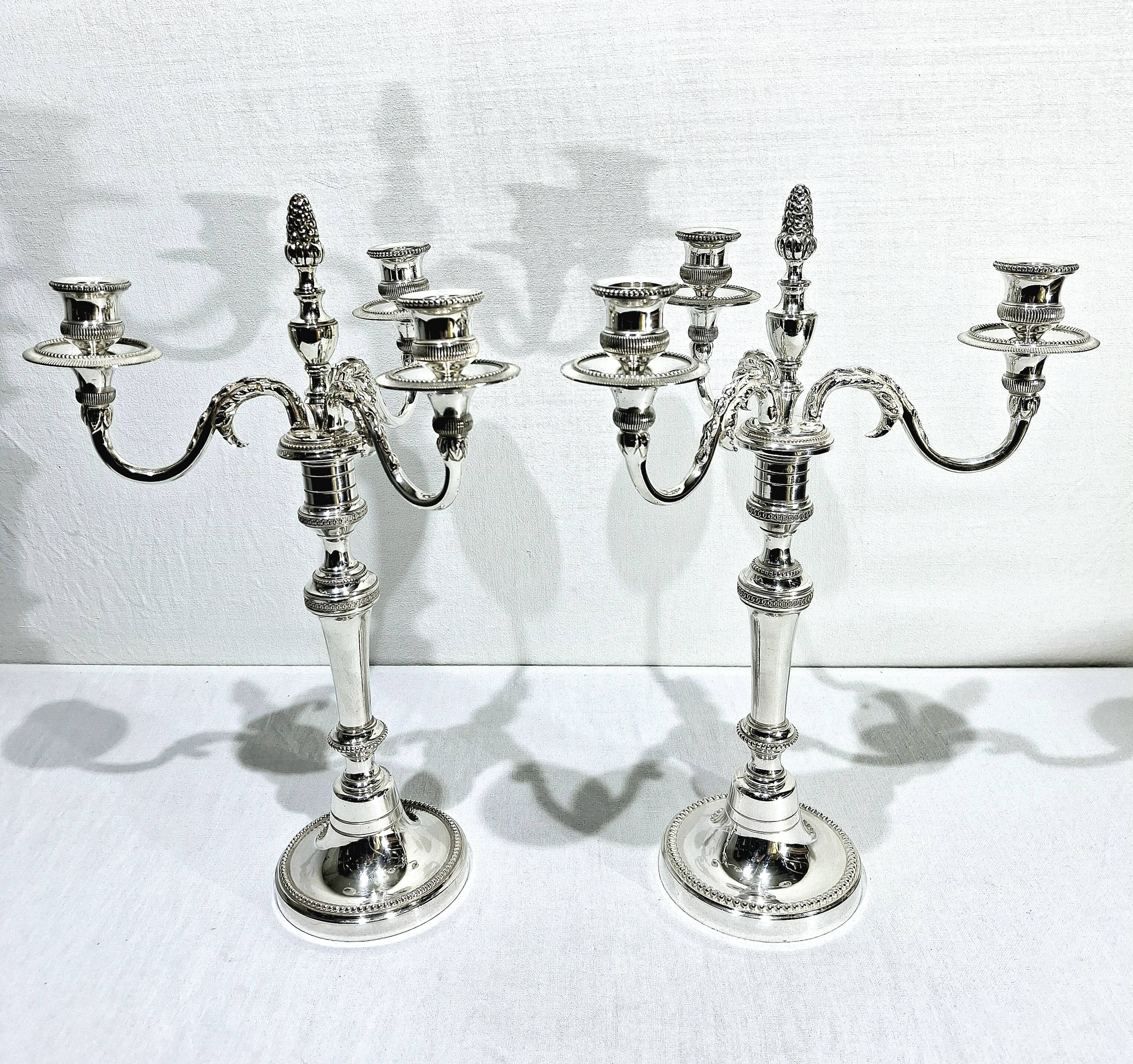 Chrysalia - pair of silvered bronze candelabra / €580