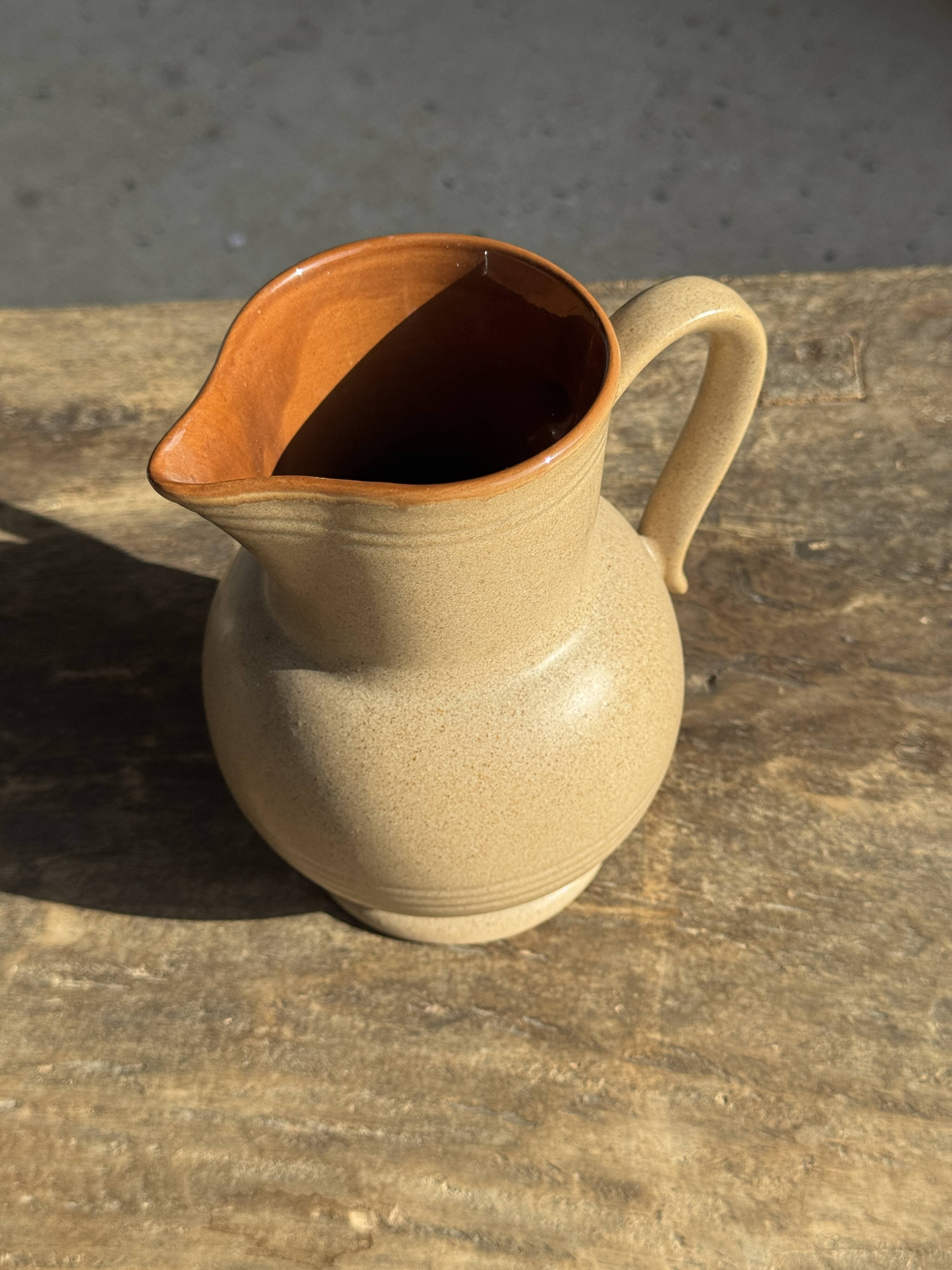 Vintage stoneware round carafe