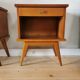 pair of bedsides of the 50s/60s, oak, compass feet