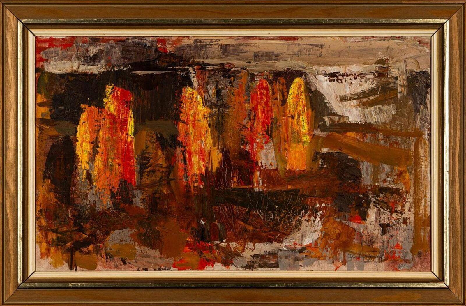 Huile sur toile originale suédoise – « Paysage » par Ingemar Callenberg – Signé – Vintage et encadré