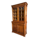 Library buffet two-body display cabinet solid cherry Louis-Philippe