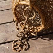 Suspension vintage boule rotin et ficelle